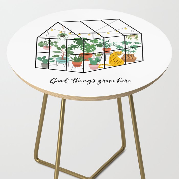 Good Things Grow Here Illustrated Quote Side Table Gallery Image 2