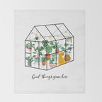 Good Things Grow Here Illustrated Quote Throw Blanket Gallery Image 2