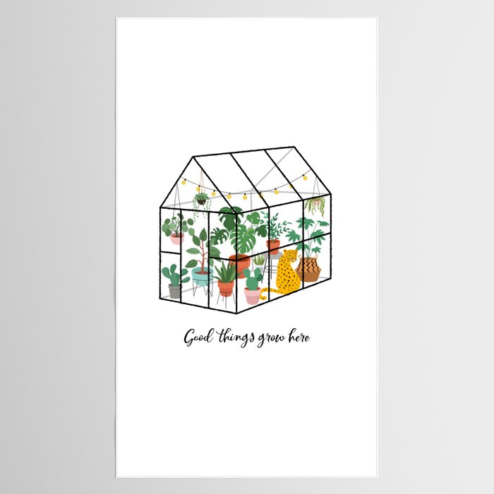 Good Things Grow Here Illustrated Quote Tablecloth Gallery Image 2