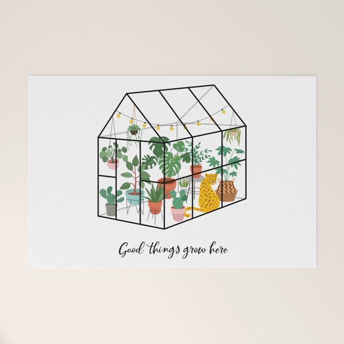 Good Things Grow Here Illustrated Quote Welcome Mat Gallery Image 1