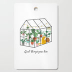 Good Things Grow Here Illustrated Quote Cutting Board Gallery Image 1