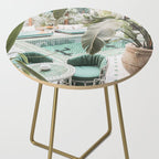 Travel Photography Art Print | Tropical Plant Leaves In Marrakech Photo | Green Pool Interior Design Side Table Gallery Image 2