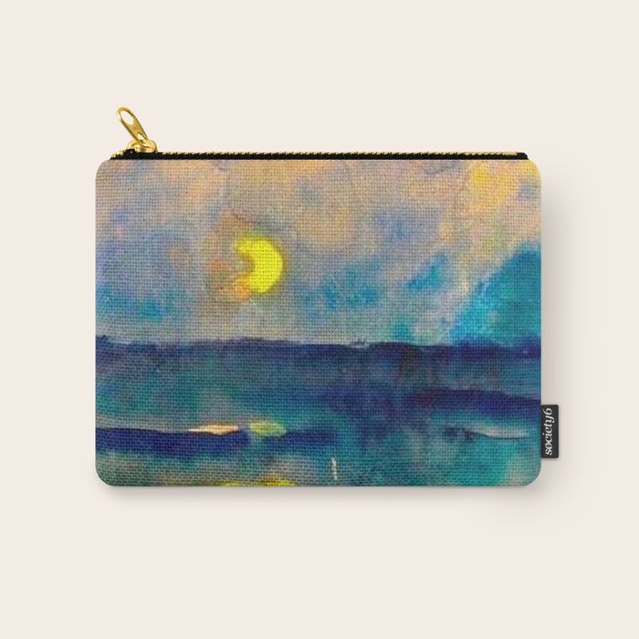 Yellow Moon (Over the Sea) landscape painting by Emil Nolde Carry All Pouch Gallery Image 1