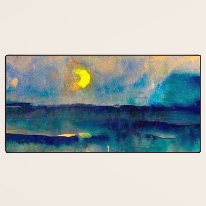 Yellow Moon (Over the Sea) landscape painting by Emil Nolde Desk Mat Gallery Image 3