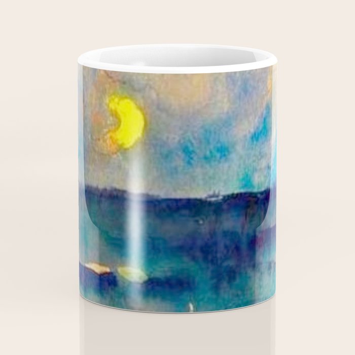 Yellow Moon (Over the Sea) landscape painting by Emil Nolde Coffee Mug Gallery Image 4
