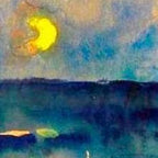 Yellow Moon (Over the Sea) landscape painting by Emil Nolde Coffee Mug Gallery Image 2