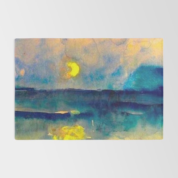 Yellow Moon (Over the Sea) landscape painting by Emil Nolde Rug Gallery Image 2