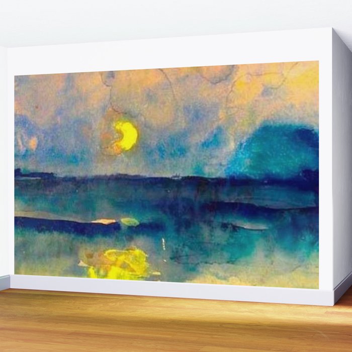 Yellow Moon (Over the Sea) landscape painting by Emil Nolde Wall Mural Gallery Image 2