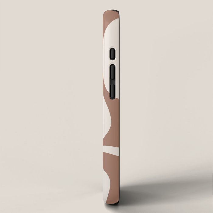 Modern Retro Liquid Swirl Abstract Inspired by PANTONE 17 1230 Color of the Year Mocha Mousse iPhone Case Gallery Image 2