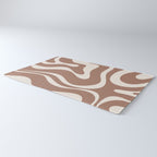 Modern Retro Liquid Swirl Abstract Inspired by PANTONE 17 1230 Color of the Year Mocha Mousse Rug Gallery Image 3