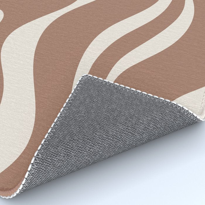 Modern Retro Liquid Swirl Abstract Inspired by PANTONE 17 1230 Color of the Year Mocha Mousse Rug Gallery Image 4