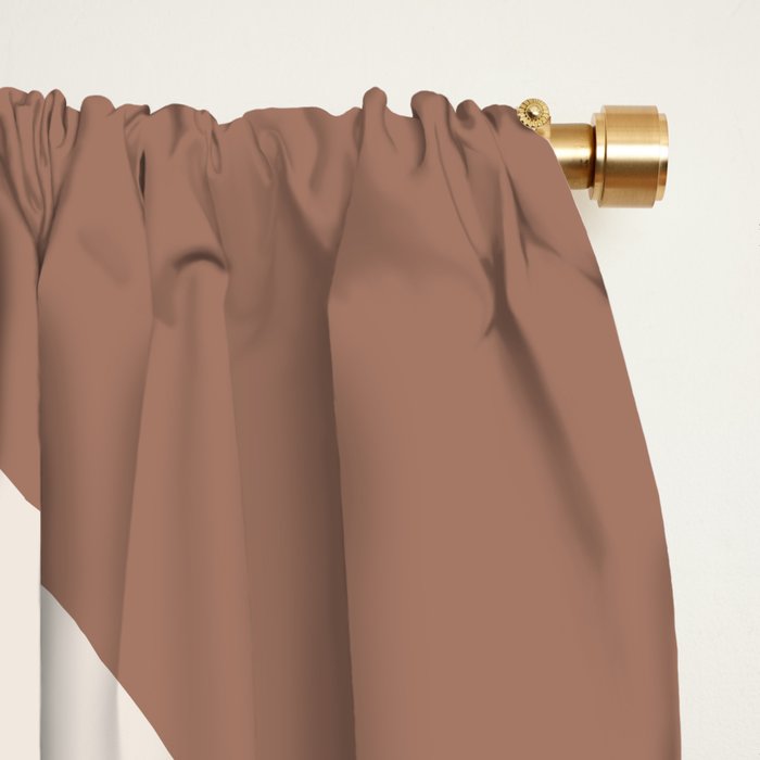 Modern Retro Liquid Swirl Abstract Inspired by PANTONE 17 1230 Color of the Year Mocha Mousse Window Curtain Gallery Image 2