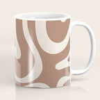 Modern Retro Liquid Swirl Abstract Inspired by PANTONE 17 1230 Color of the Year Mocha Mousse Coffee Mug Gallery Image 1