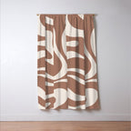 Modern Retro Liquid Swirl Abstract Inspired by PANTONE 17 1230 Color of the Year Mocha Mousse Window Curtain Gallery Image 3