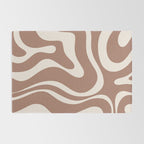 Modern Retro Liquid Swirl Abstract Inspired by PANTONE 17 1230 Color of the Year Mocha Mousse Rug Gallery Image 2