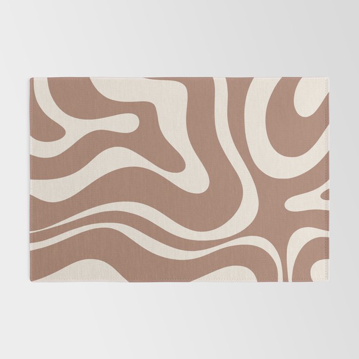 Modern Retro Liquid Swirl Abstract Inspired by PANTONE 17 1230 Color of the Year Mocha Mousse Rug Gallery Image 2