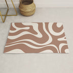 Modern Retro Liquid Swirl Abstract Inspired by PANTONE 17 1230 Color of the Year Mocha Mousse Rug Gallery Image 1