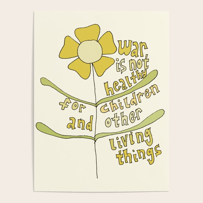 war is not healthy // retro art by surfy birdy Poster Gallery Image 1