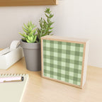 Gingham Plaid Pattern - Natural Green Mini Art Print Gallery Image 2