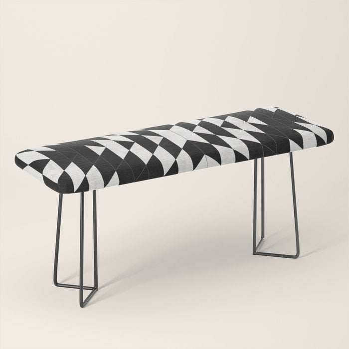 Urban Tribal Pattern No.14 - Aztec - Black Concrete Bench Gallery Image 1