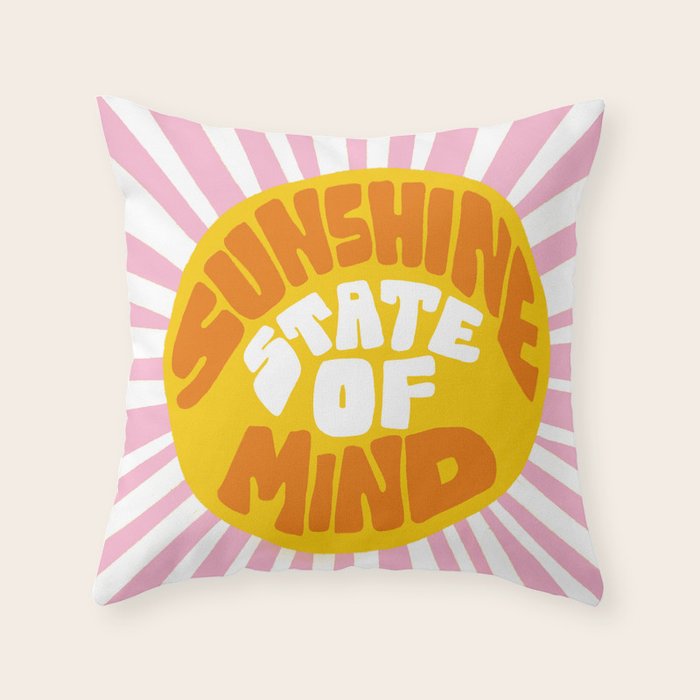Sunshine Vibes Throw Pillow Gallery Image 6