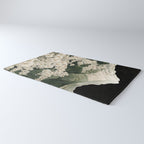 Japanese Floral Wall Art Mountain Poster Sage Green Wabi Sabi japandi  botanical Flower Painting Rug Gallery Image 3