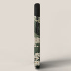 Japanese Floral Wall Art Mountain Poster Sage Green Wabi Sabi japandi  botanical Flower Painting iPhone Case Gallery Image 2