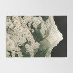 Japanese Floral Wall Art Mountain Poster Sage Green Wabi Sabi japandi  botanical Flower Painting Rug Gallery Image 2