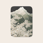 Japanese Floral Wall Art Mountain Poster Sage Green Wabi Sabi japandi  botanical Flower Painting Bath Mat Gallery Image 1