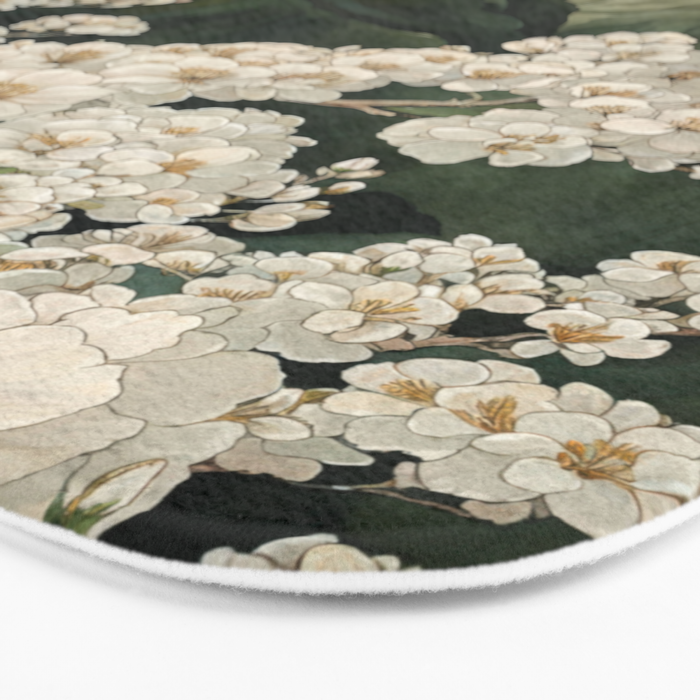 Japanese Floral Wall Art Mountain Poster Sage Green Wabi Sabi japandi  botanical Flower Painting Bath Mat Gallery Image 3