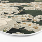 Japanese Floral Wall Art Mountain Poster Sage Green Wabi Sabi japandi  botanical Flower Painting Bath Mat Gallery Image 3