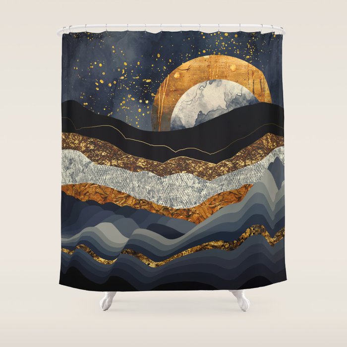 Metallic Mountains Shower Curtain Gallery Image 1