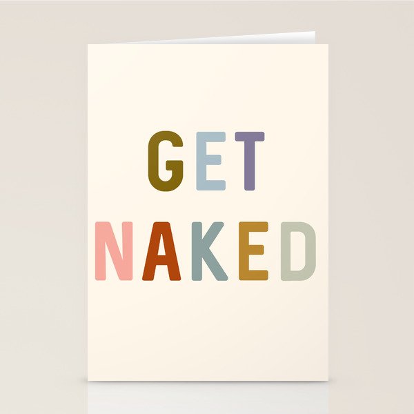 Get Naked, Modern Bathroom Decor Stationery Card Gallery Image 1