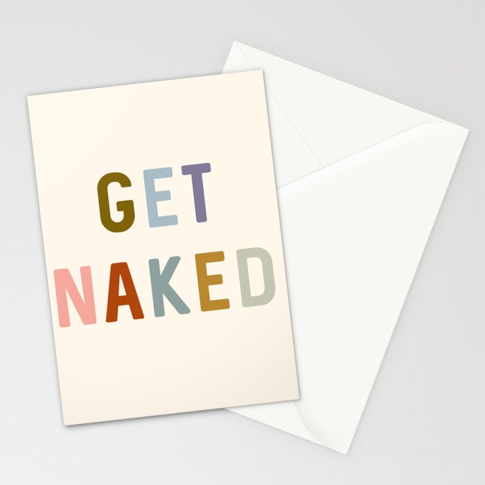 Get Naked, Modern Bathroom Decor Stationery Card Gallery Image 2