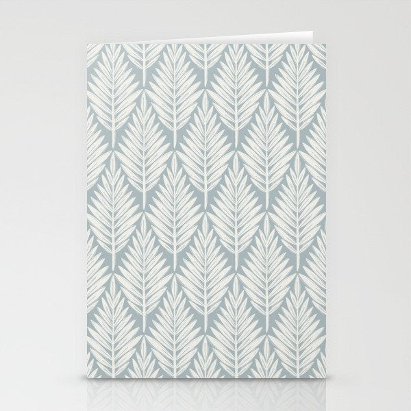 Linocut Palm Leaves . Coastal Blue Stationery Card Gallery Image 2