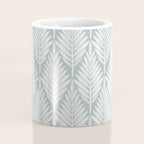 Linocut Palm Leaves . Coastal Blue Coffee Mug Gallery Image 4