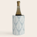 Linocut Palm Leaves . Coastal Blue Wine Chiller Gallery Image 2