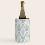 Linocut Palm Leaves . Coastal Blue Wine Chiller Gallery Image 3