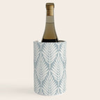 Linocut Palm Leaves . Coastal Blue Wine Chiller Gallery Image 1