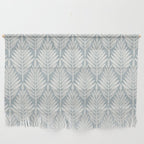 Linocut Palm Leaves . Coastal Blue Wall Hanging Gallery Image 1