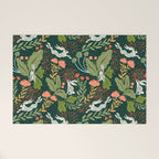 Dancing rabbits in the wildflowers garden Welcome Mat Gallery Image 1