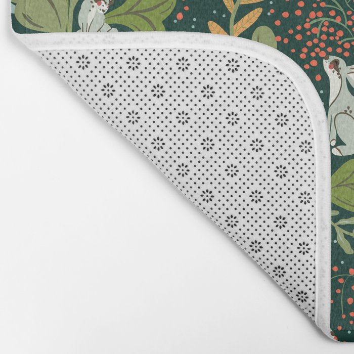 Dancing rabbits in the wildflowers garden Bath Mat Gallery Image 2