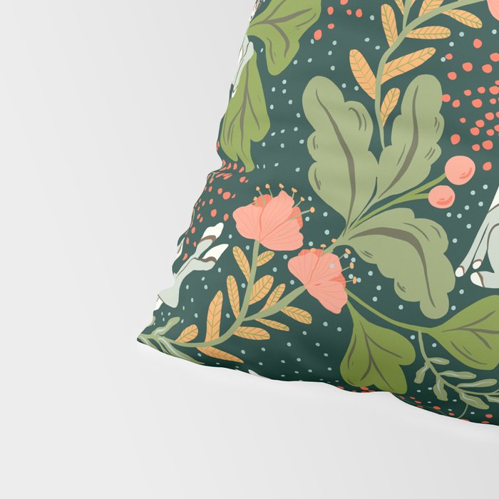 Dancing rabbits in the wildflowers garden Pillow Sham Gallery Image 4