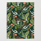 Dancing rabbits in the wildflowers garden Poster Gallery Image 4