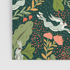 Dancing rabbits in the wildflowers garden Poster Gallery Image 3