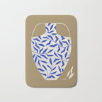 Leafy Blue Vase Bath Mat Gallery Image 1