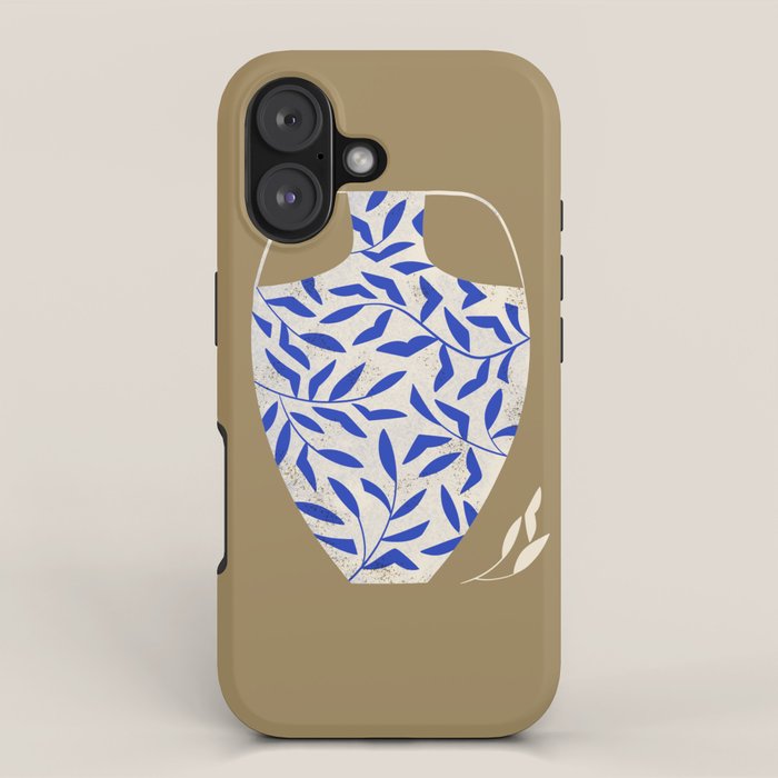 Leafy Blue Vase iPhone Case Gallery Image 1