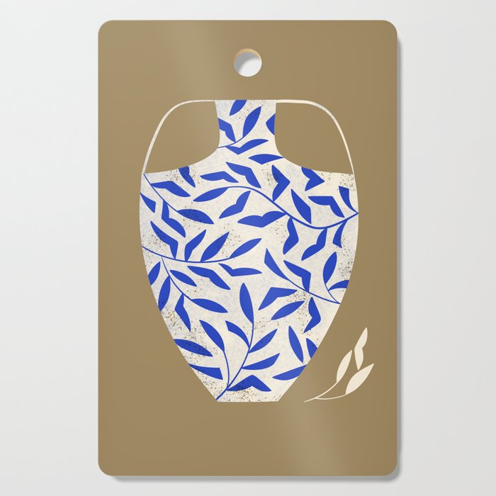 Leafy Blue Vase Cutting Board Gallery Image 1