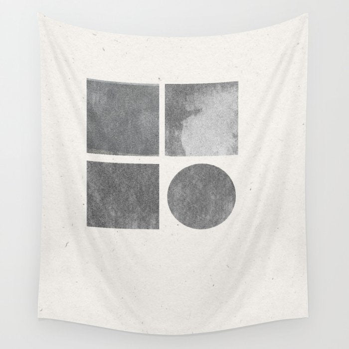 Paper Collage Minimal Objects Wall Tapestry Gallery Image 1