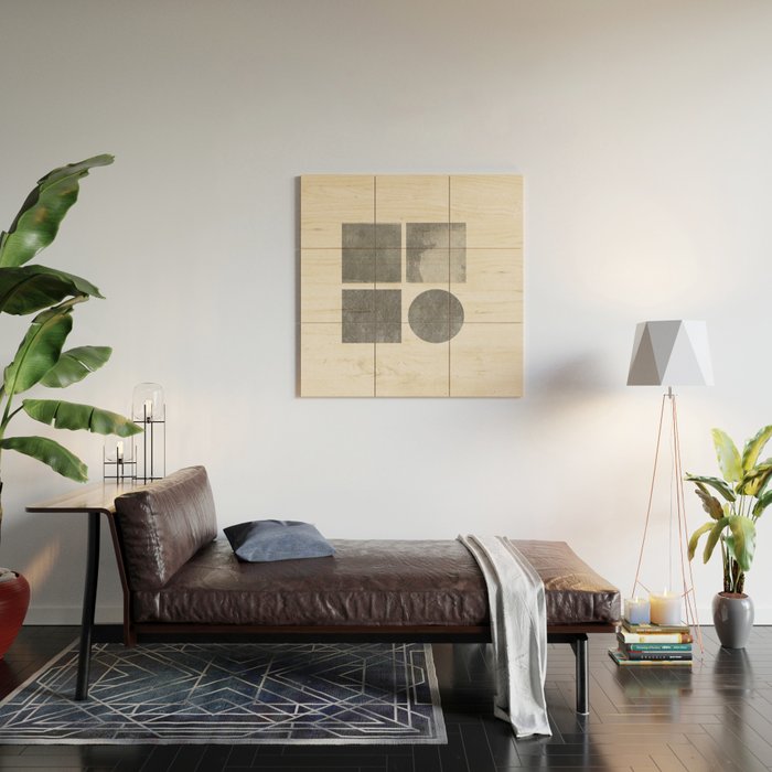 Paper Collage Minimal Objects Wood Wall Art Gallery Image 2